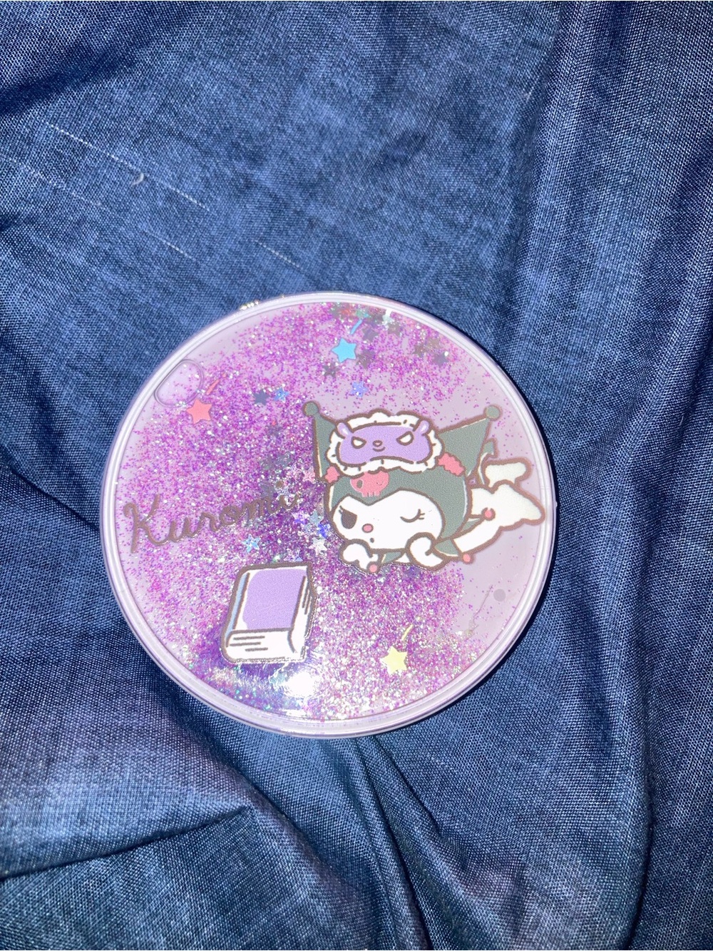 Sanrio Kuromi Purple Glitter Compact Makeup Case